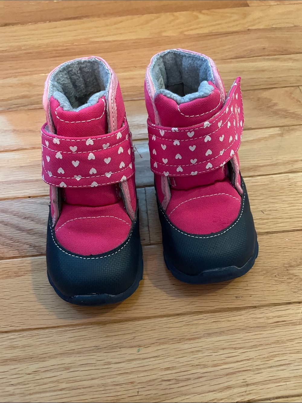 See Kai Run Pink Heart Strap Snow Boots
